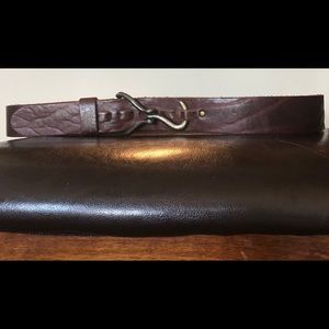 Dark brown leather belt